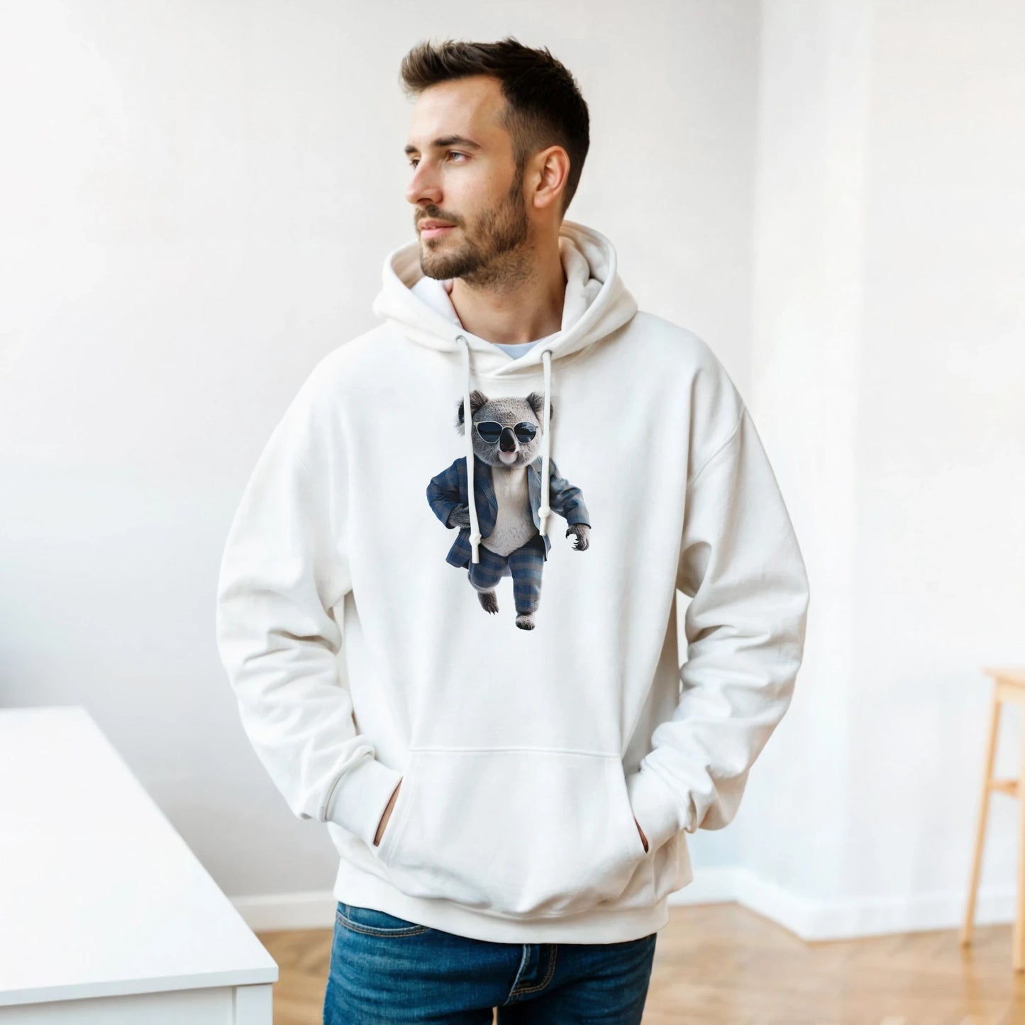 Cool Koala Plaid Suit Hoodie - ROMAG Store