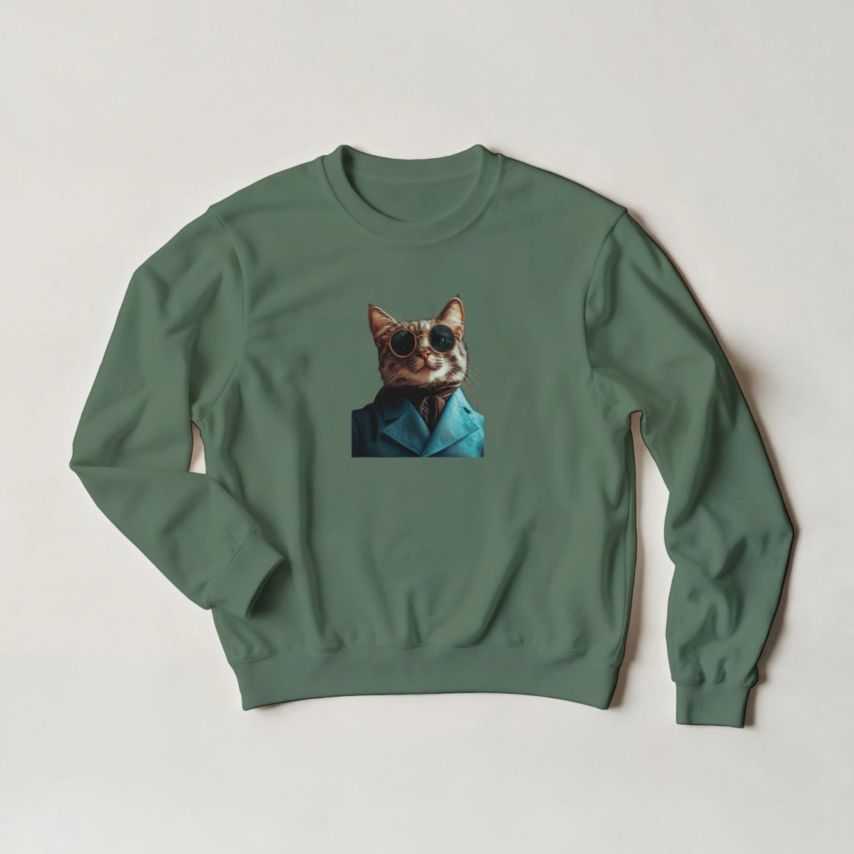 Sophisticated Cat Sweatshirt – Urban Streetwear Style in Your Choice of Six Bold Hues - ROMAG Store