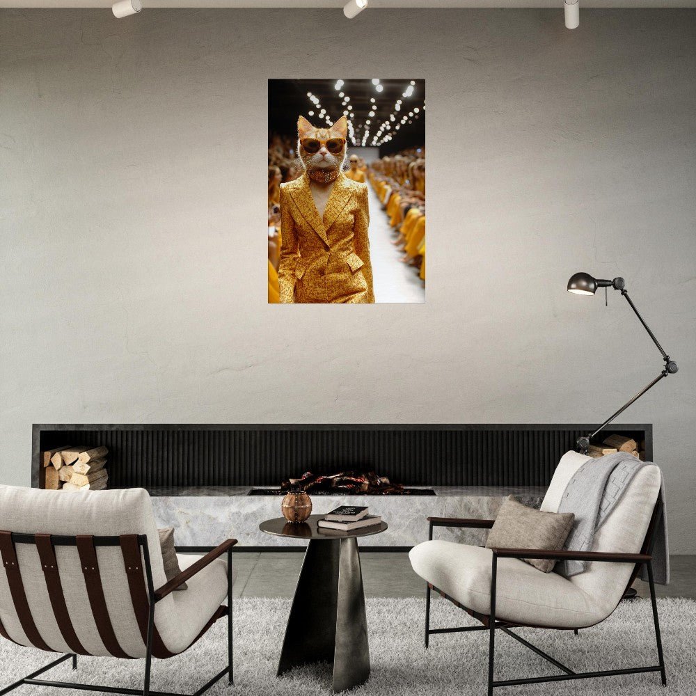 Luxury Cat Fashionista Canvas Wall Art - ROMAG Store