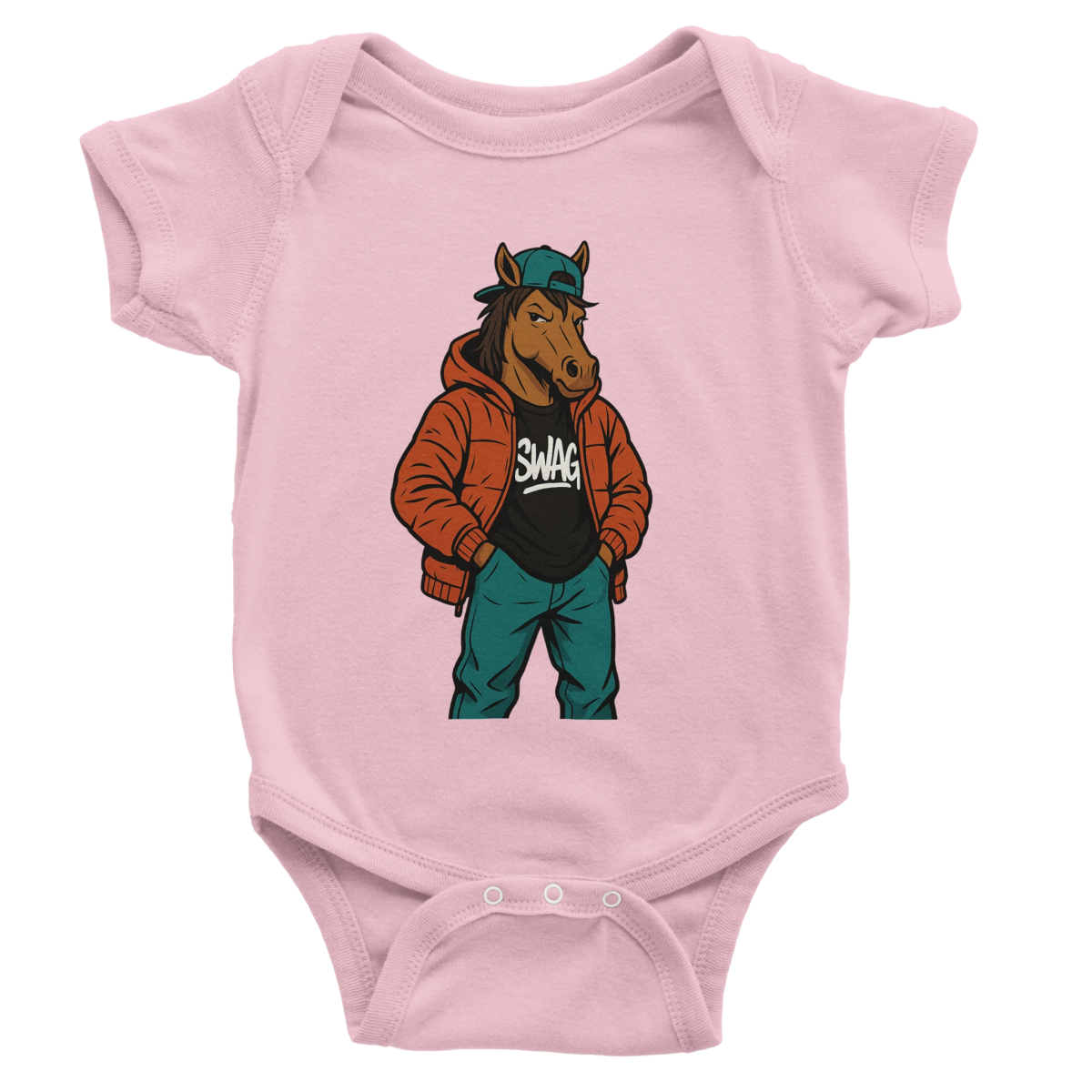 Cool Horse Swag Baby Short Sleeve Bodysuit - ROMAG Store