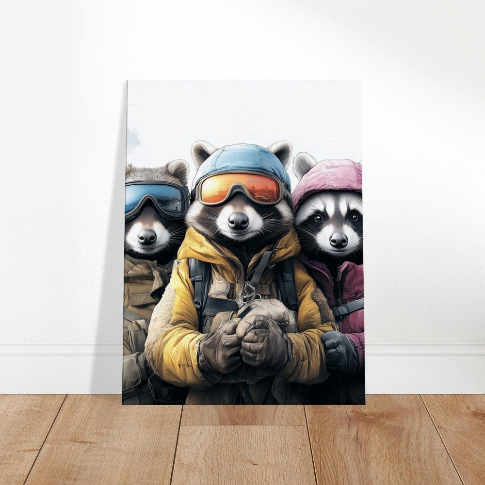 Raccoon Ski Team Canvas Print - ROMAG Store