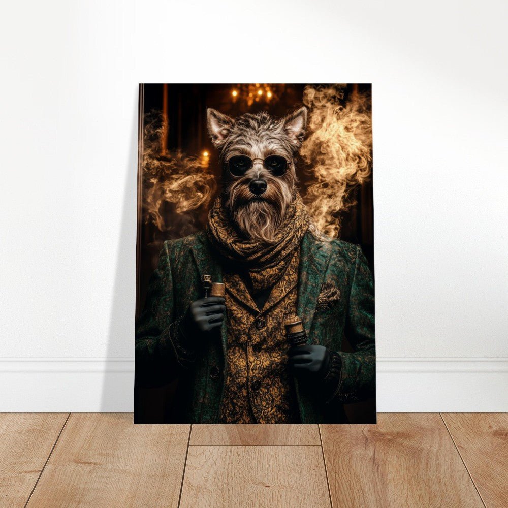 Dapper Dog with Vape Canvas Art - ROMAG Store