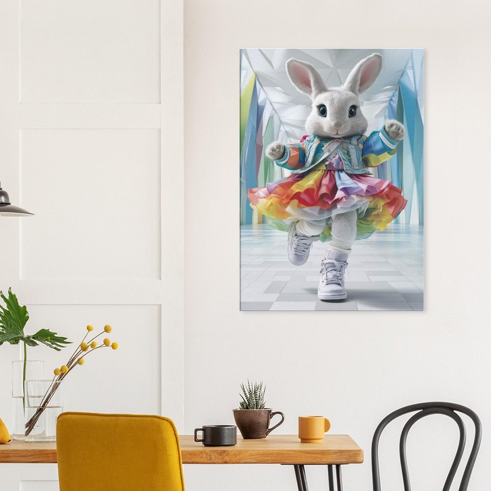 Rainbow Bunny Canvas Art - ROMAG Store