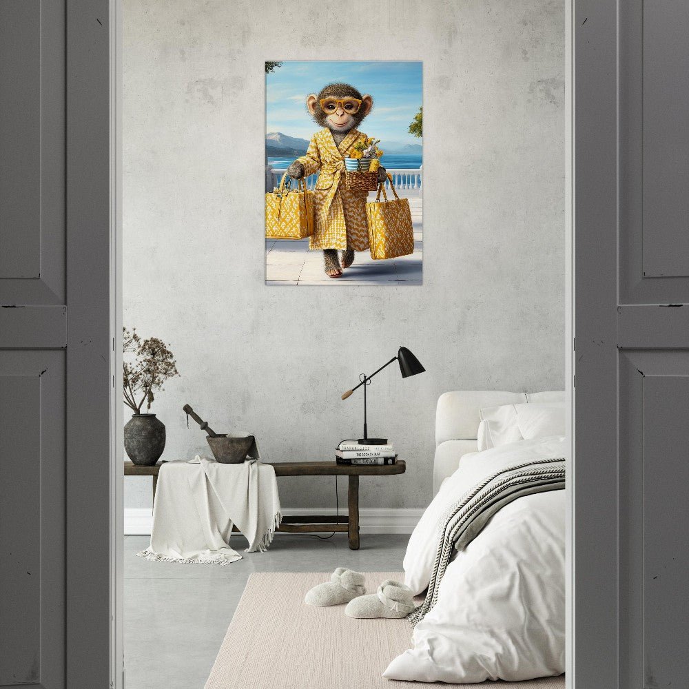 Chic Monkey in Robe Canvas Print - ROMAG Store