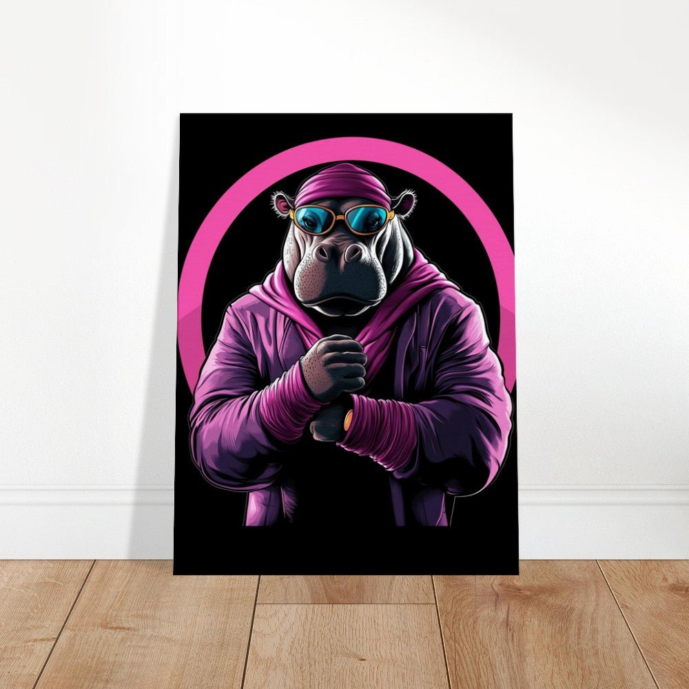 Urban Hippo in Pink Canvas Art - ROMAG Store
