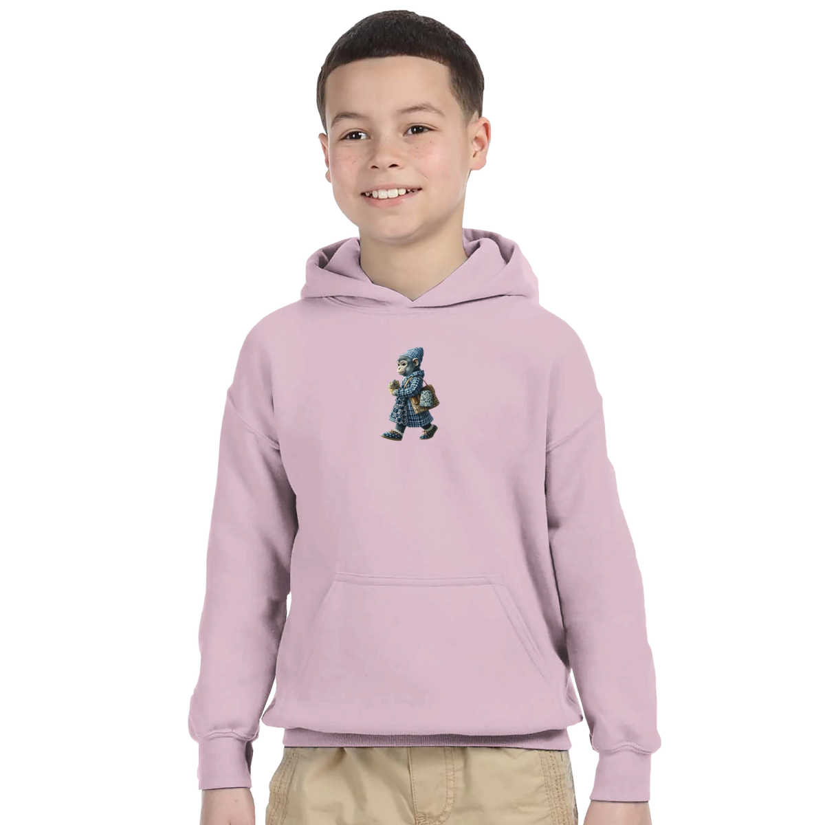 Chic Monkey Plaid Kids Hoodie - ROMAG Store