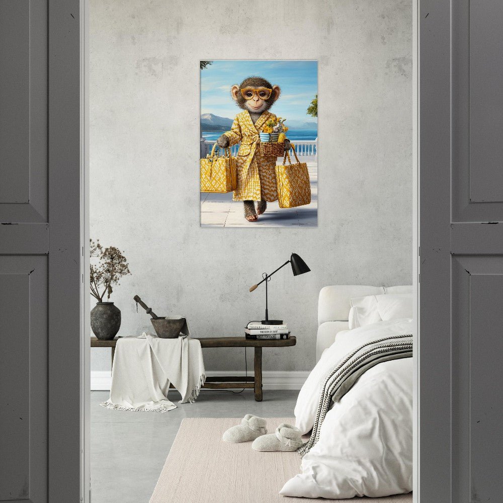 Chic Monkey in Robe Canvas Print - ROMAG Store