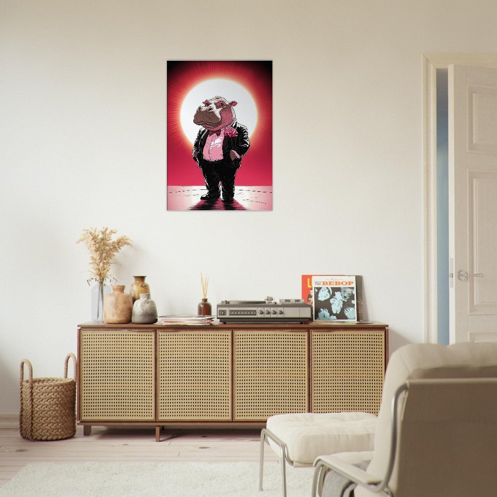 Dapper Hippo Canvas Art - ROMAG Store