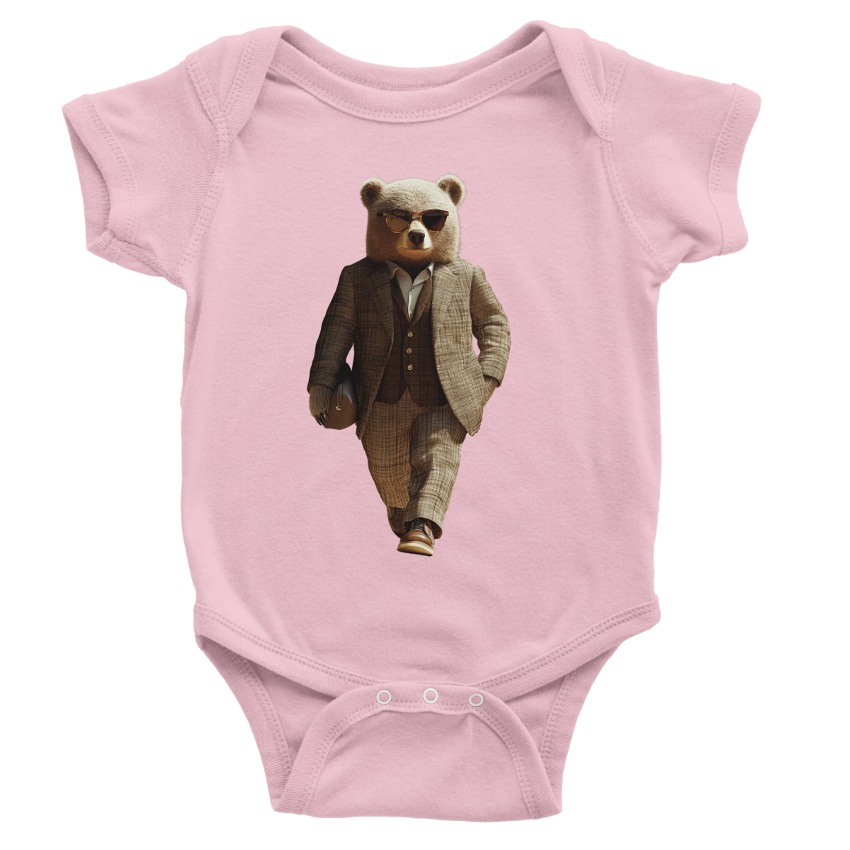 Dapper Bear Baby Short Sleeve Bodysuit - ROMAG Store