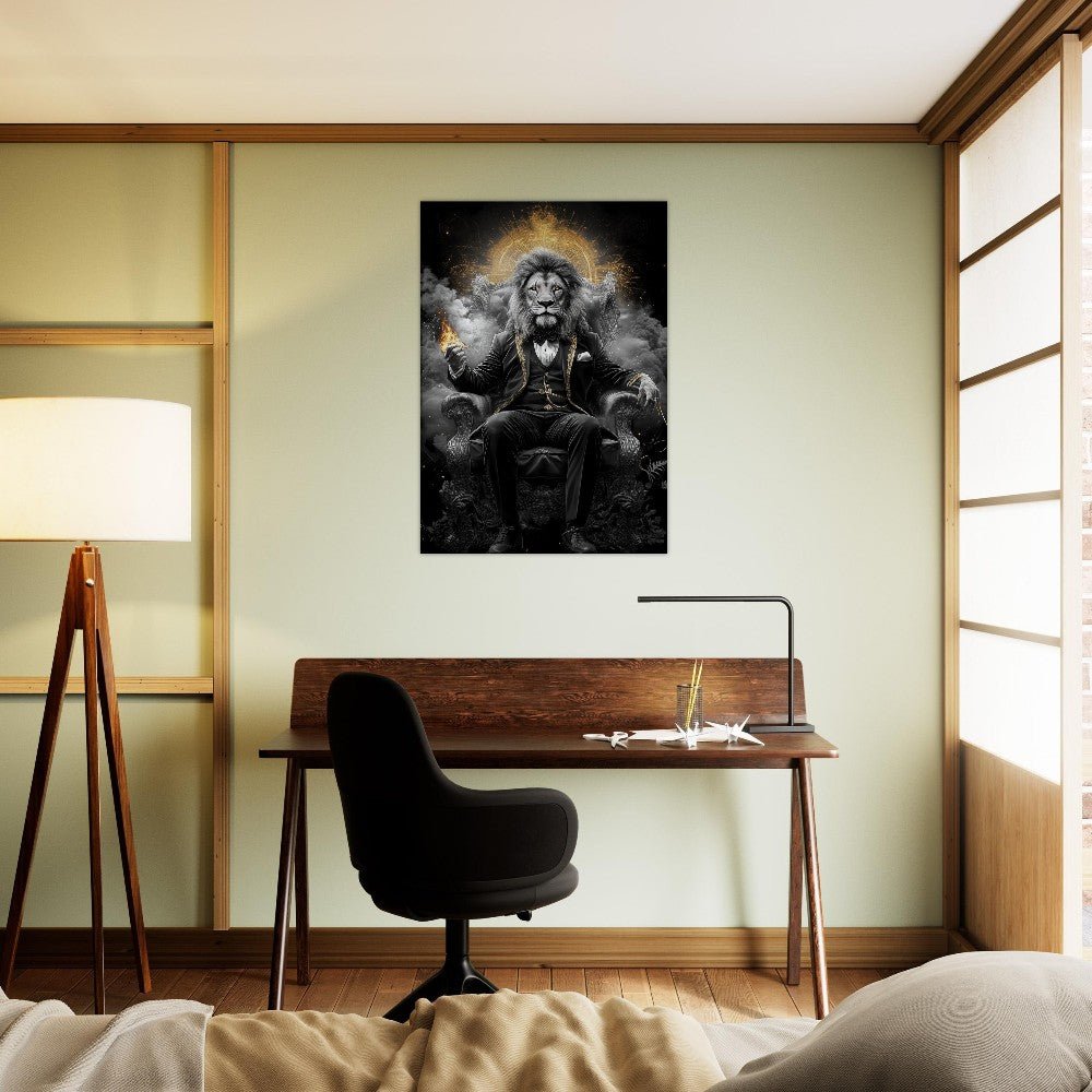 Regal Lion in Tuxedo Canvas Art - ROMAG Store