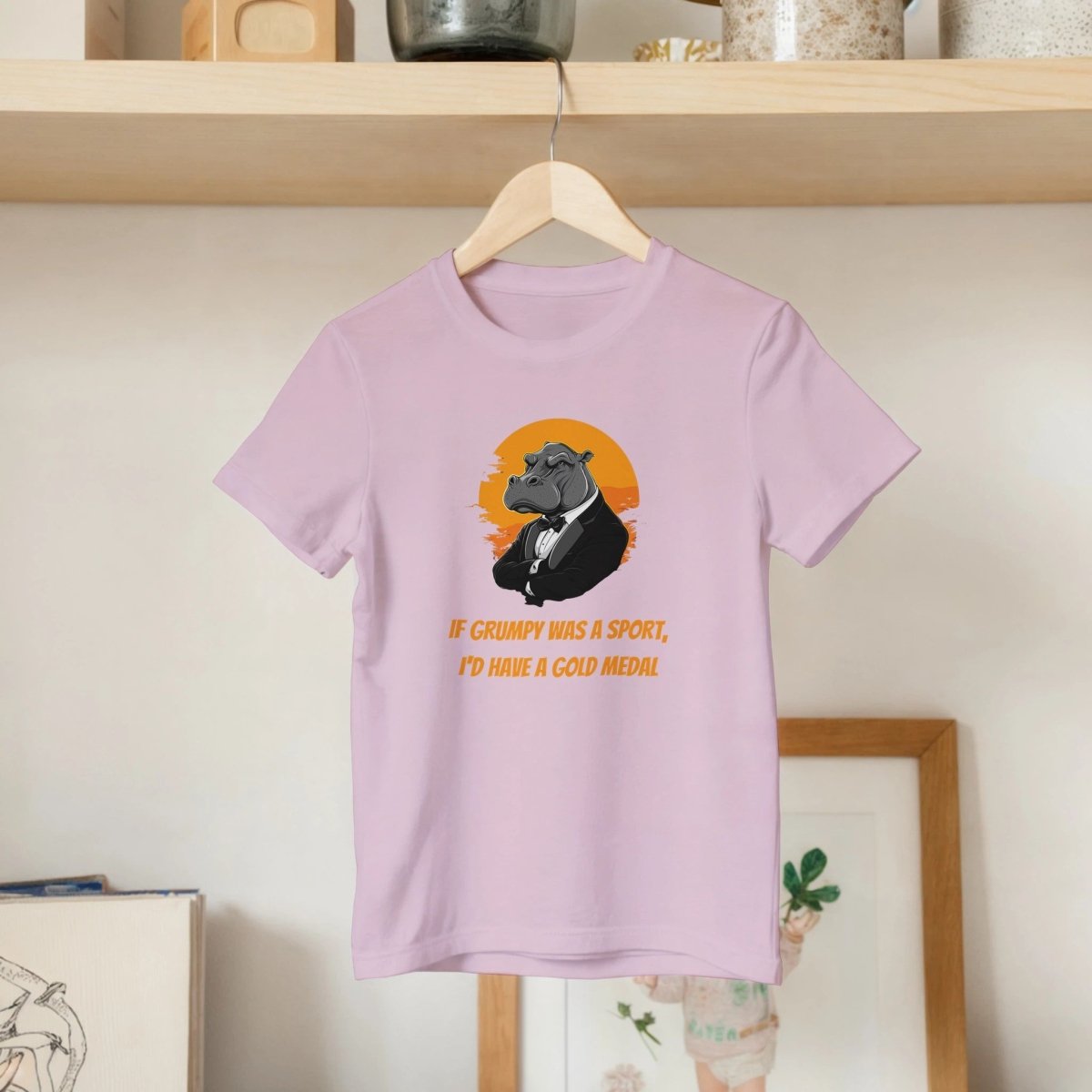 Grumpy Hippo in Tuxedo Kids T-Shirt - ROMAG Store
