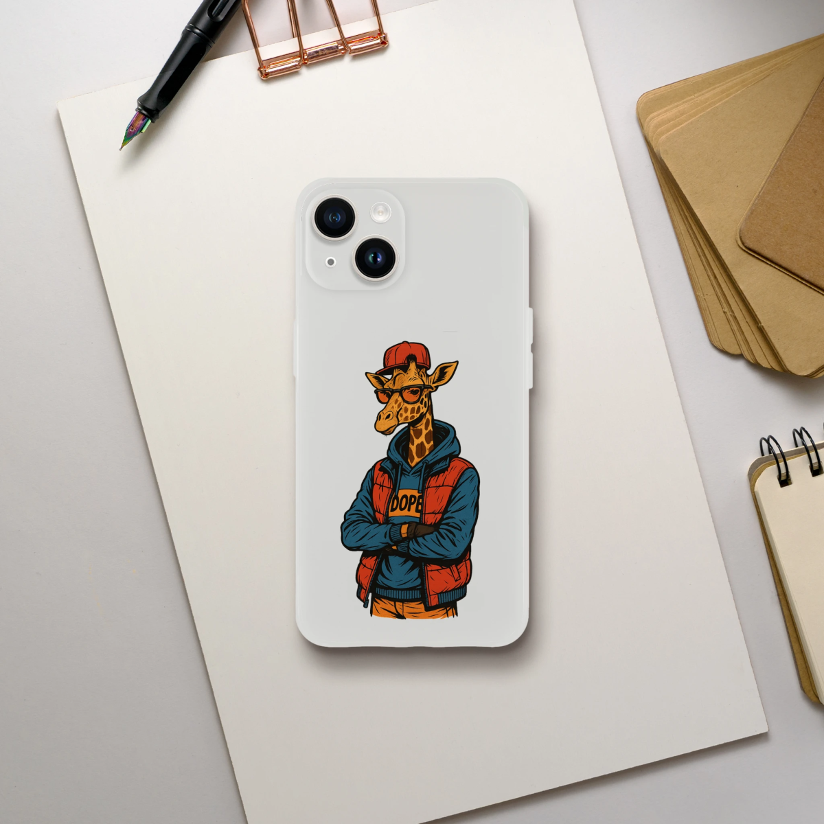 Dope Giraffe Street Style iPhone Flexi Case - ROMAG Store