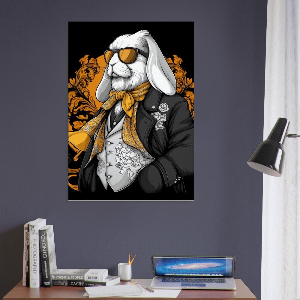 Luxury Rabbit in Suit Canvas Wall Art - ROMAG Store