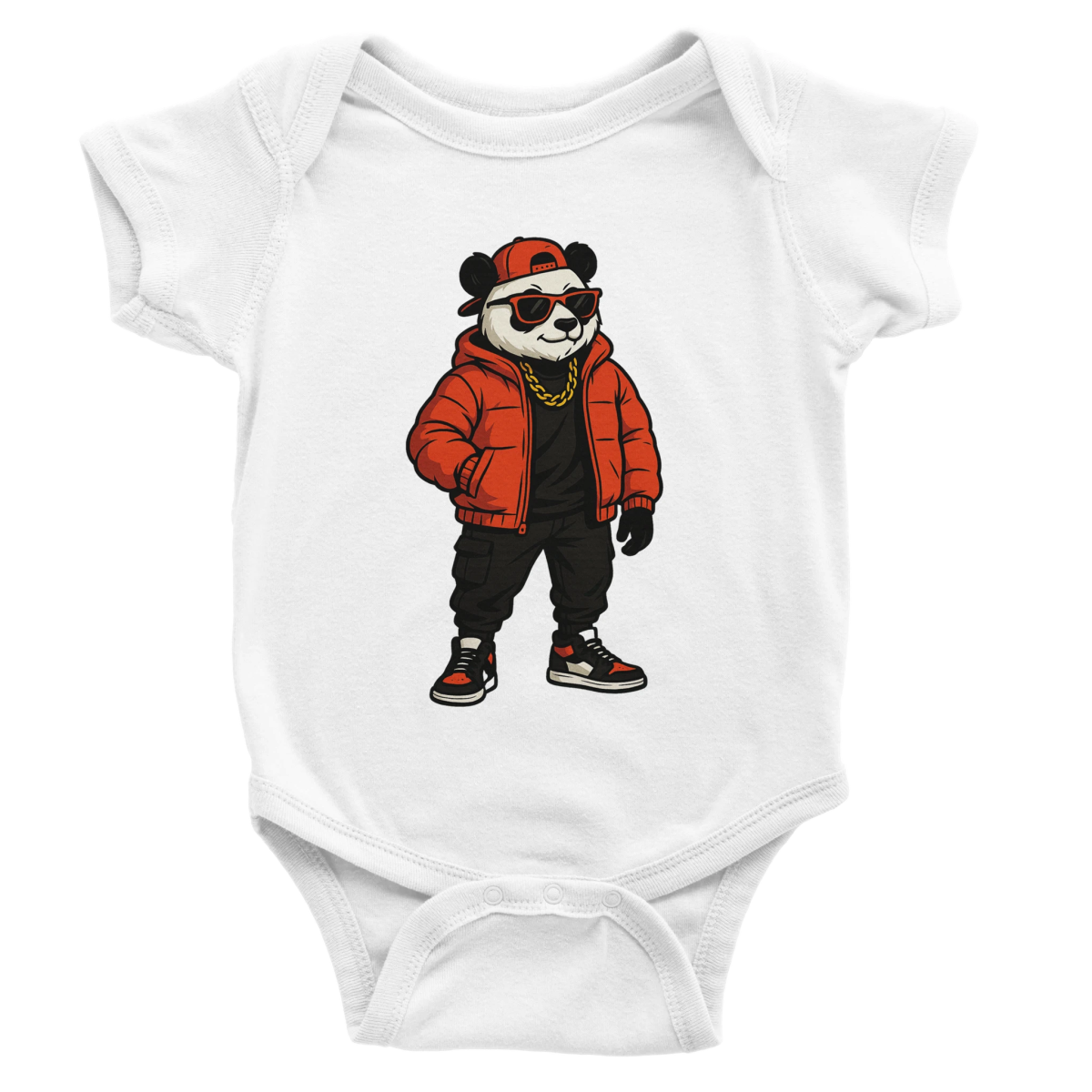 Cool Panda Urban Streetwear Baby Short Sleeve Bodysuit - ROMAG Store