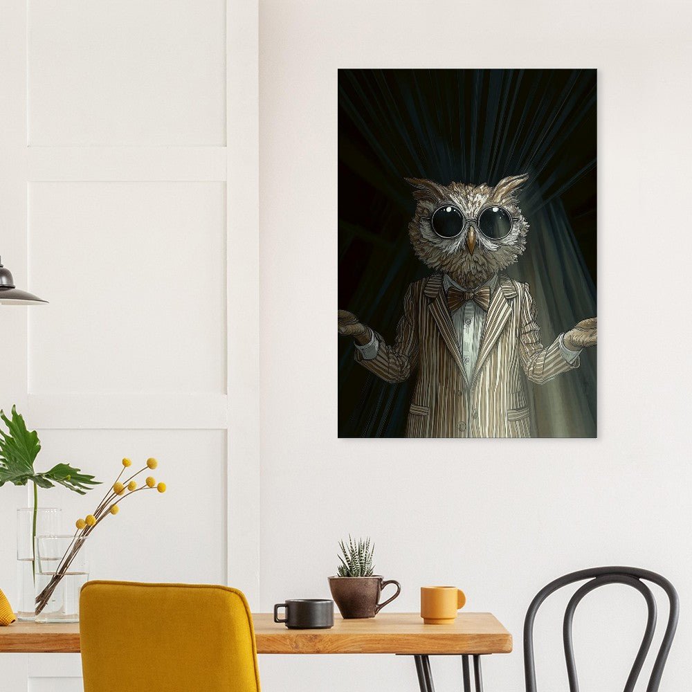 Sophisticated Owl in Suit Canvas - ROMAG Store
