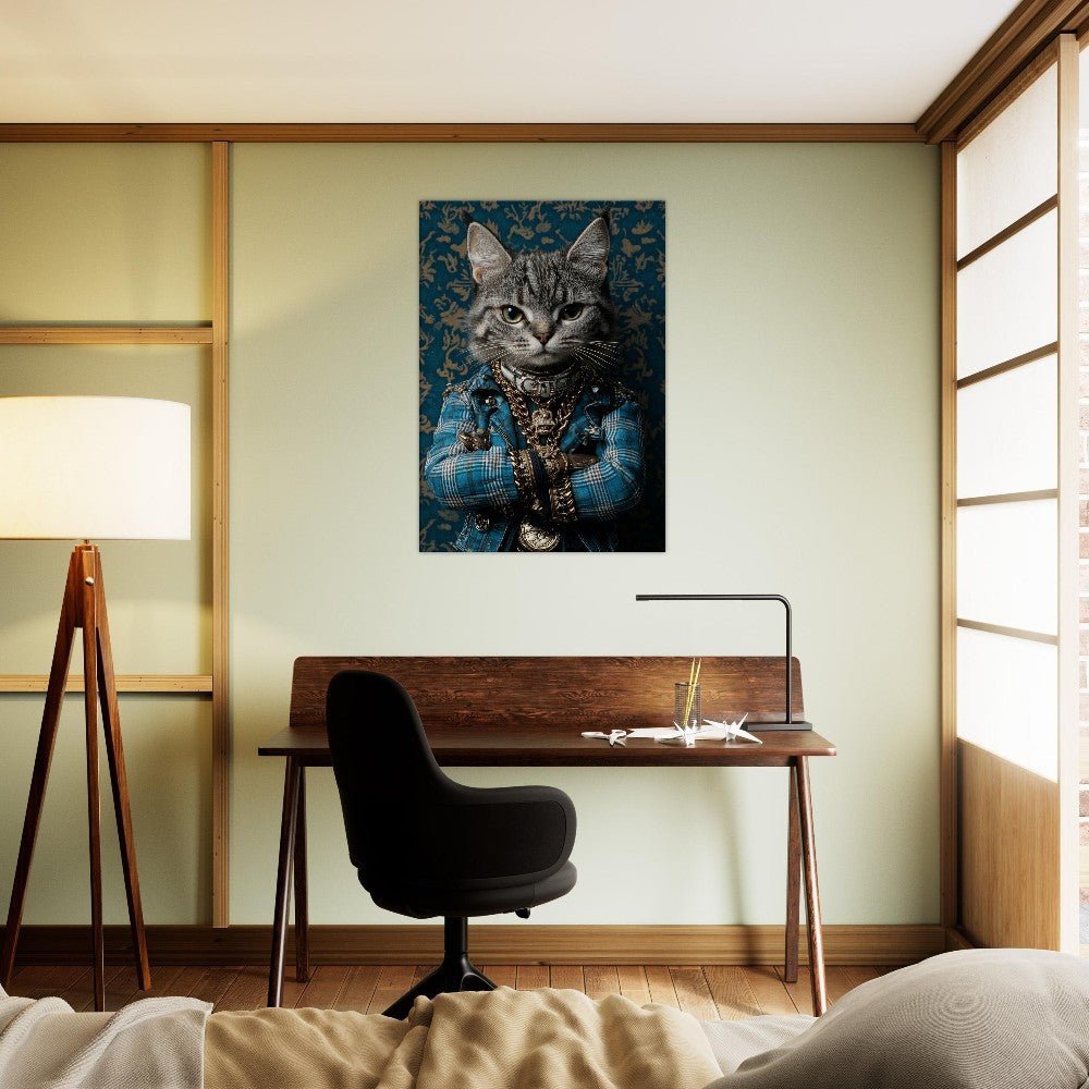 Sophisticated Cat in Plaid Canvas Art - ROMAG Store
