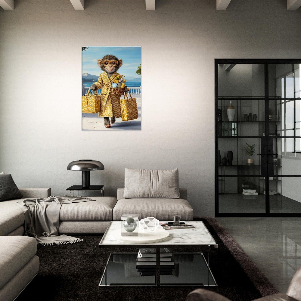 Chic Monkey in Robe Canvas Print - ROMAG Store
