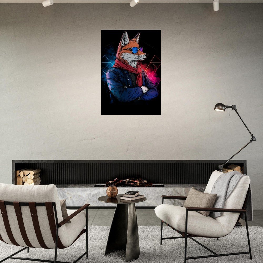 Chic Fox in Shades Canvas Art - ROMAG Store