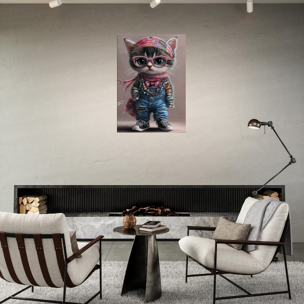 Bohemian Cat Canvas Art - ROMAG Store