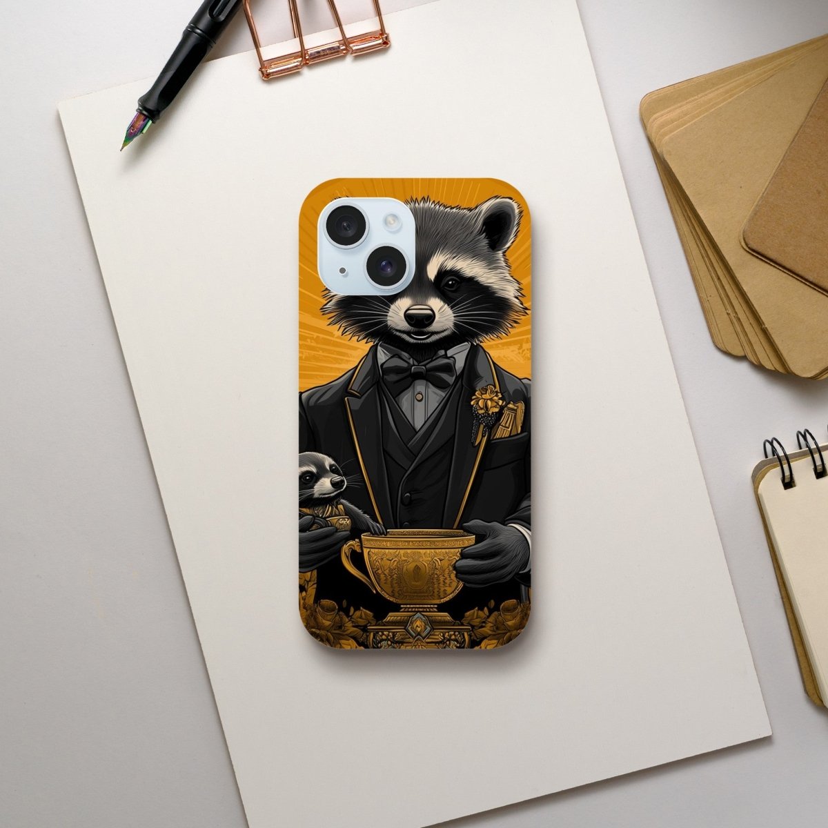 Dapper Raccoon & Pup 'Golden Hour' iPhone Tough Case - ROMAG Store