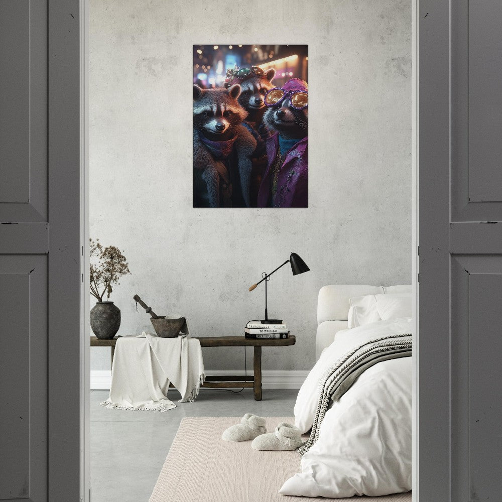 Urban Raccoon Crew Canvas Art - ROMAG Store