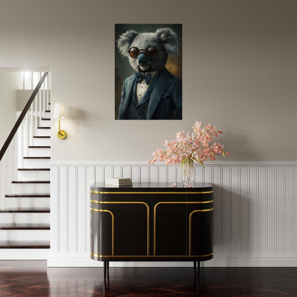 Sophisticated Koala in Suit Canvas Art - ROMAG Store