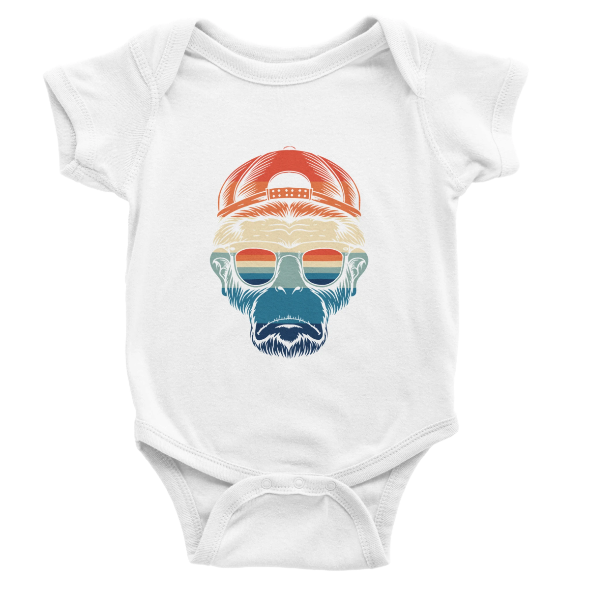 Retro Cool Ape Baby Short Sleeve Bodysuit - ROMAG Store