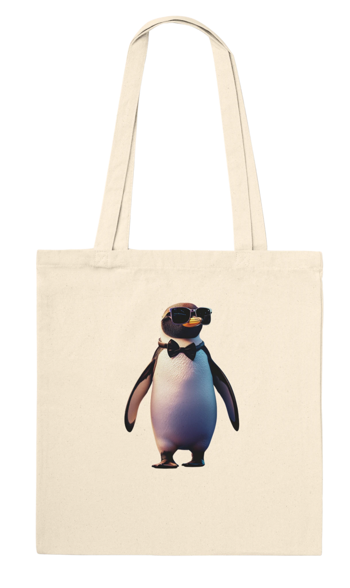 Chic Penguin Bowtie Tote Bag - ROMAG Store