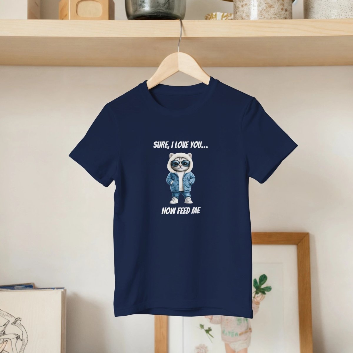 Cat 'Sure, I Love You... Now Feed Me' Kids T-Shirt - ROMAG Store
