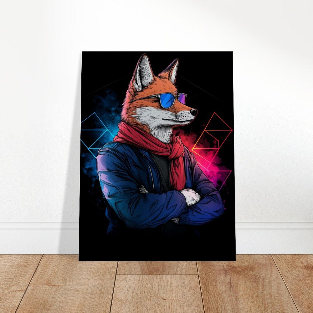 Chic Fox in Shades Canvas Art - ROMAG Store