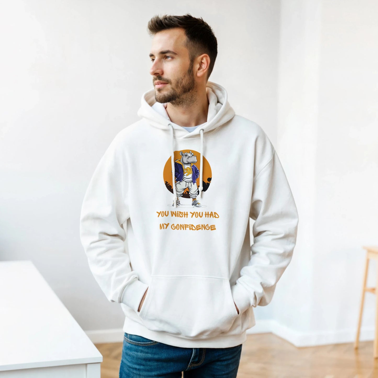 Confident Hippo Streetwear Hoodie - ROMAG Store