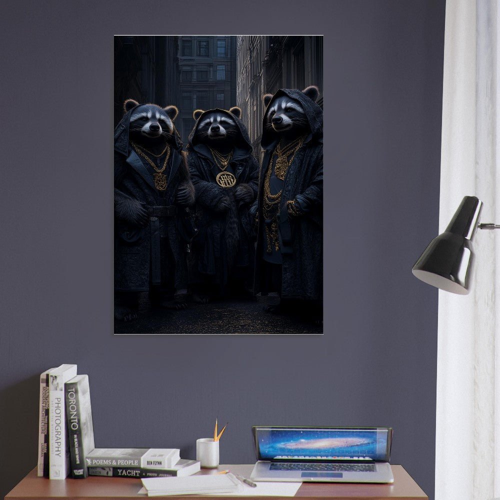 Urban Raccoon Gangster Canvas Art - ROMAG Store
