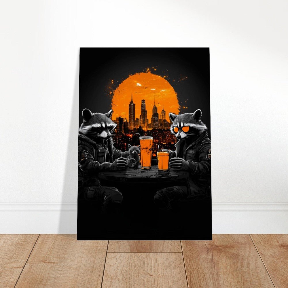 Urban Raccoon Squad Canvas Art - ROMAG Store