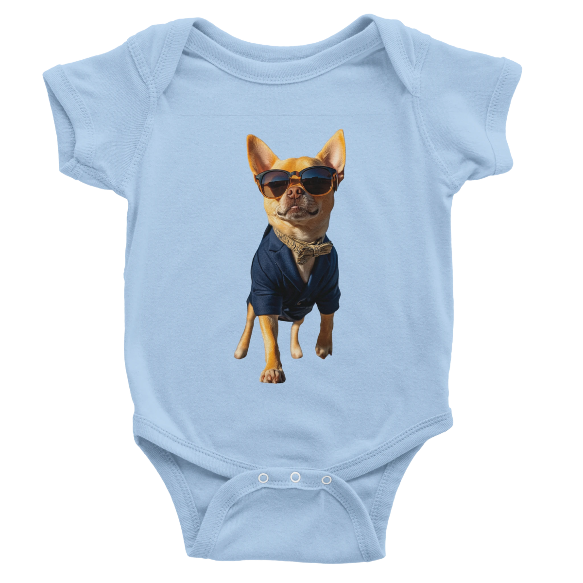Chihuahua Chic Baby Short Sleeve Bodysuit - ROMAG Store