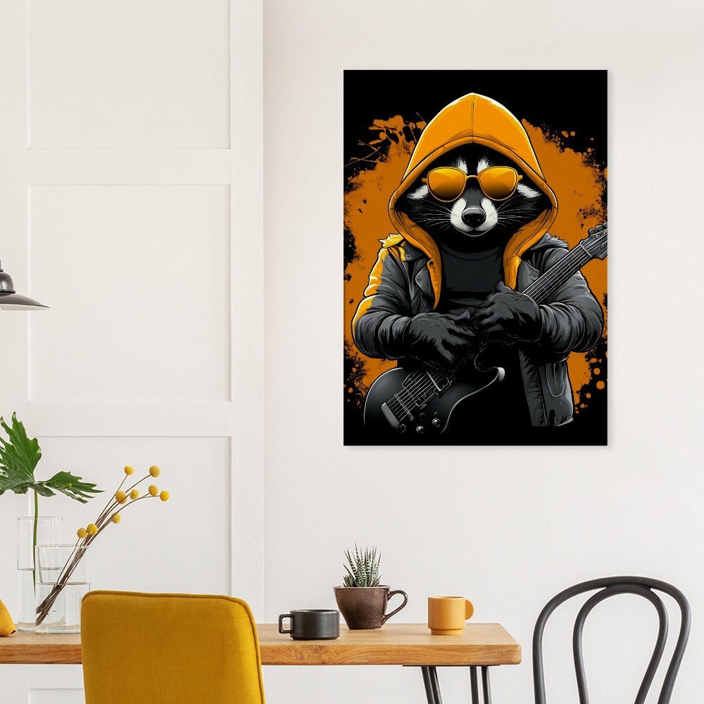 Rockstar Raccoon Canvas Art - ROMAG Store
