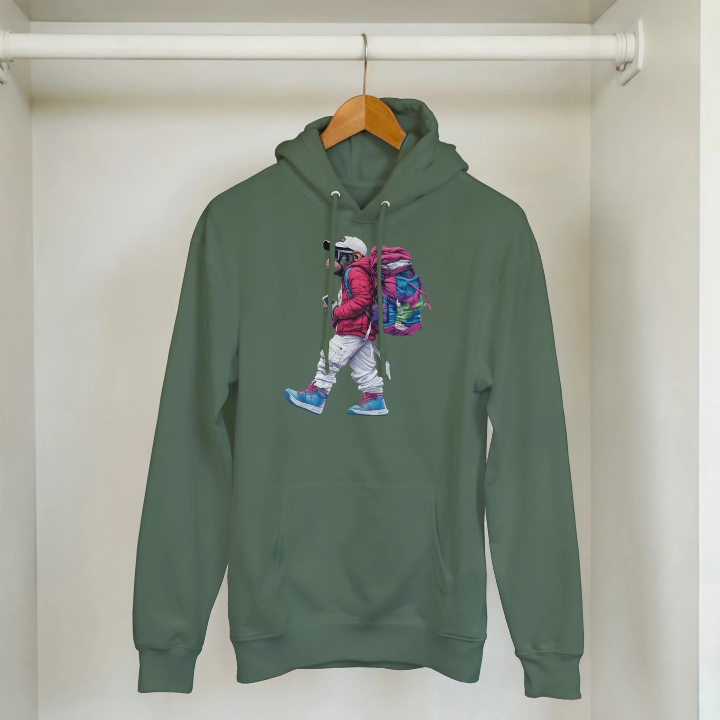 Vibrant Globetrotter Monkey Hoodie - ROMAG Store