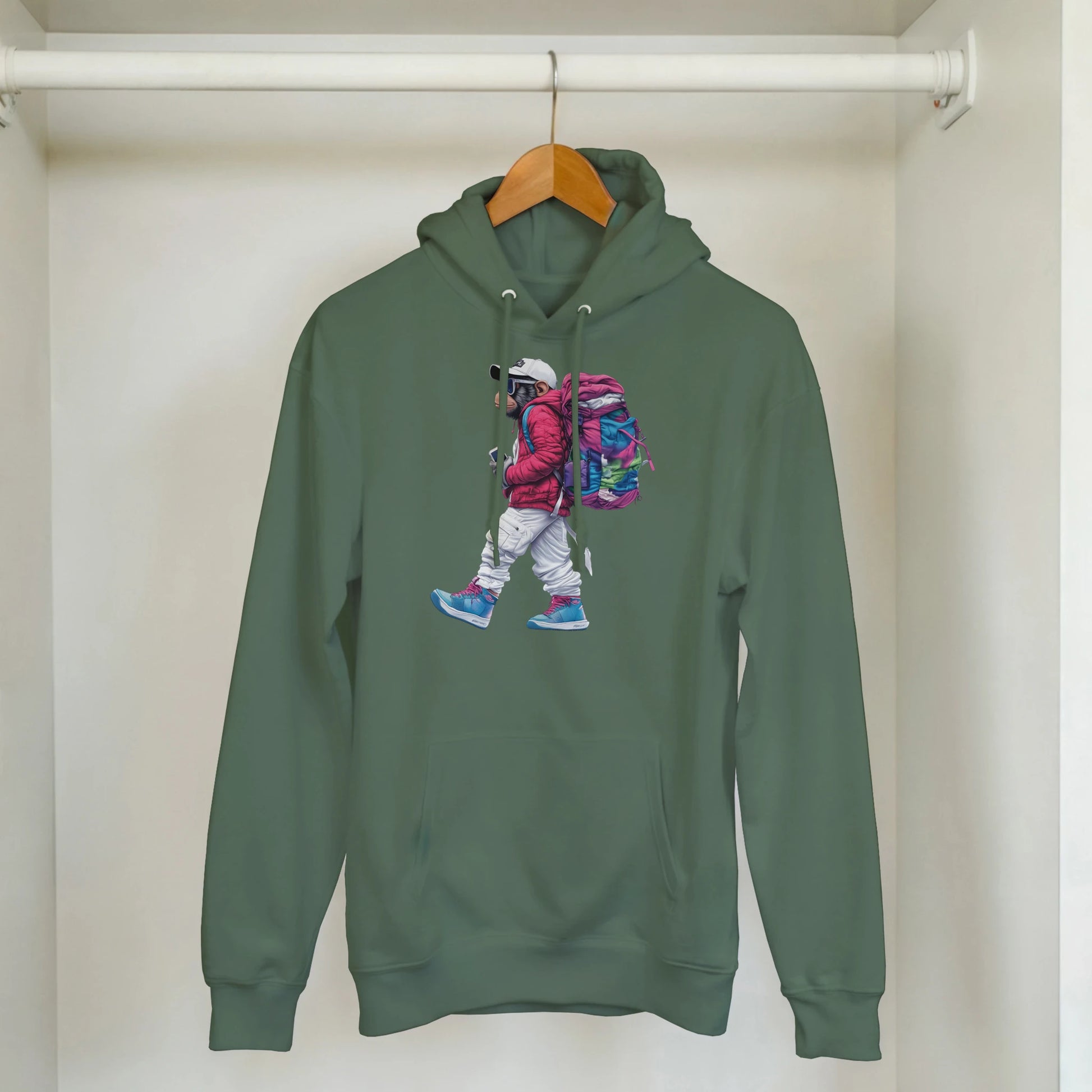 Vibrant Globetrotter Monkey Hoodie - ROMAG Store