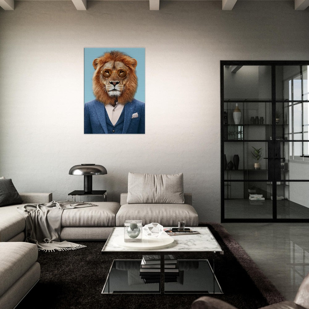 Suave Lion in Suit Canvas - ROMAG Store