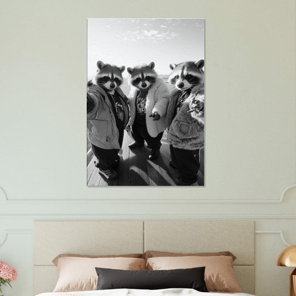 Urban Raccoon Squad Canvas Art - ROMAG Store