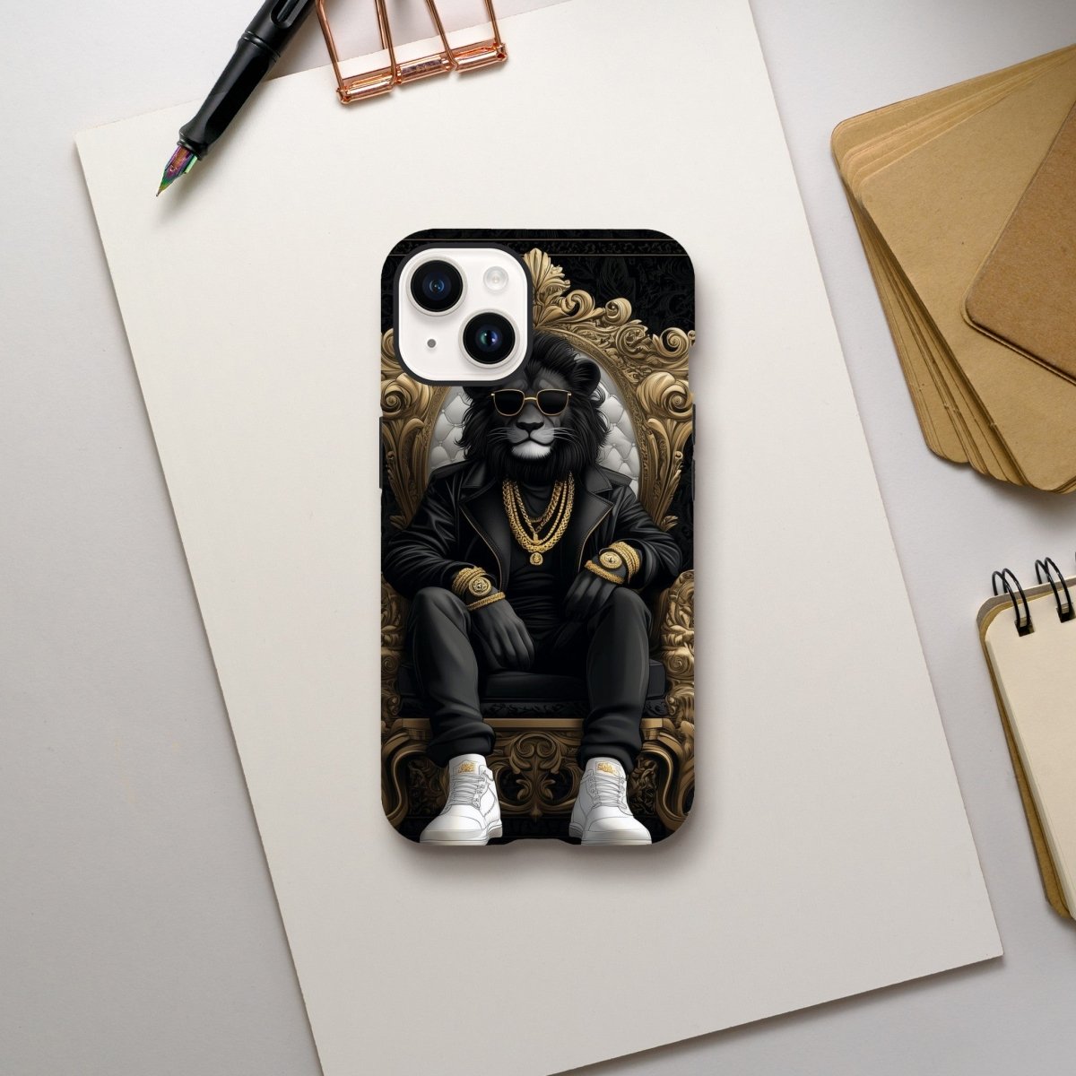 Regal Lion King Black & Gold iPhone Tough Case - ROMAG Store