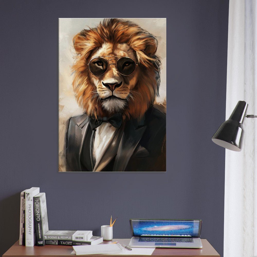 Lion in Suit Canvas Wall Art - ROMAG Store