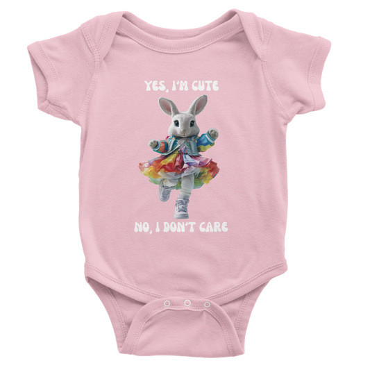 Rainbow Rabbit Diva Baby Short Sleeve Bodysuit - ROMAG Store
