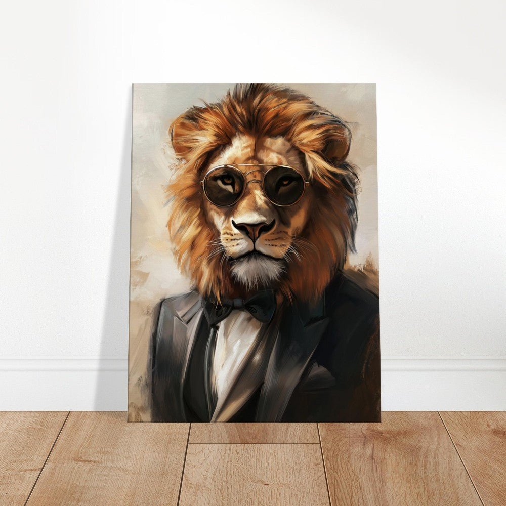 Lion in Suit Canvas Wall Art - ROMAG Store