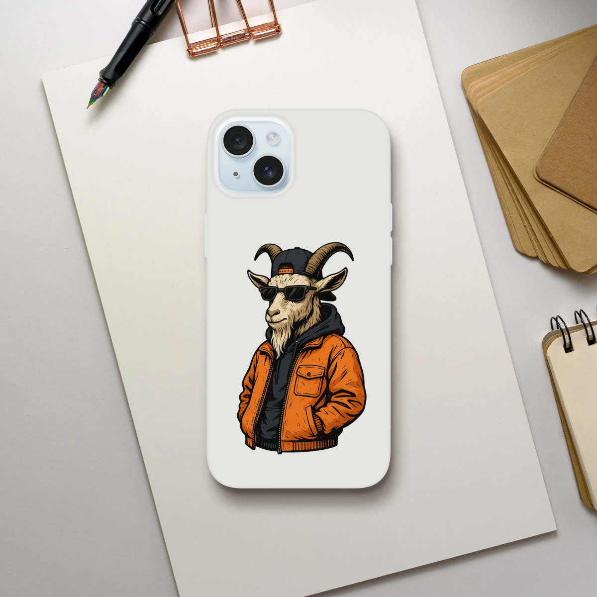 Cool Goat in Streetwear iPhone Flexi Case - ROMAG Store