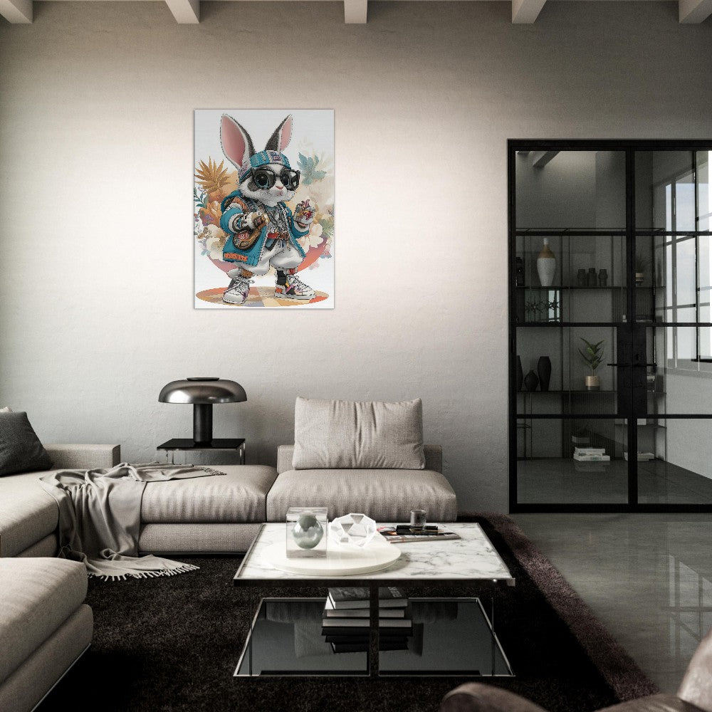 Urban Chic Bunny Canvas Art - ROMAG Store