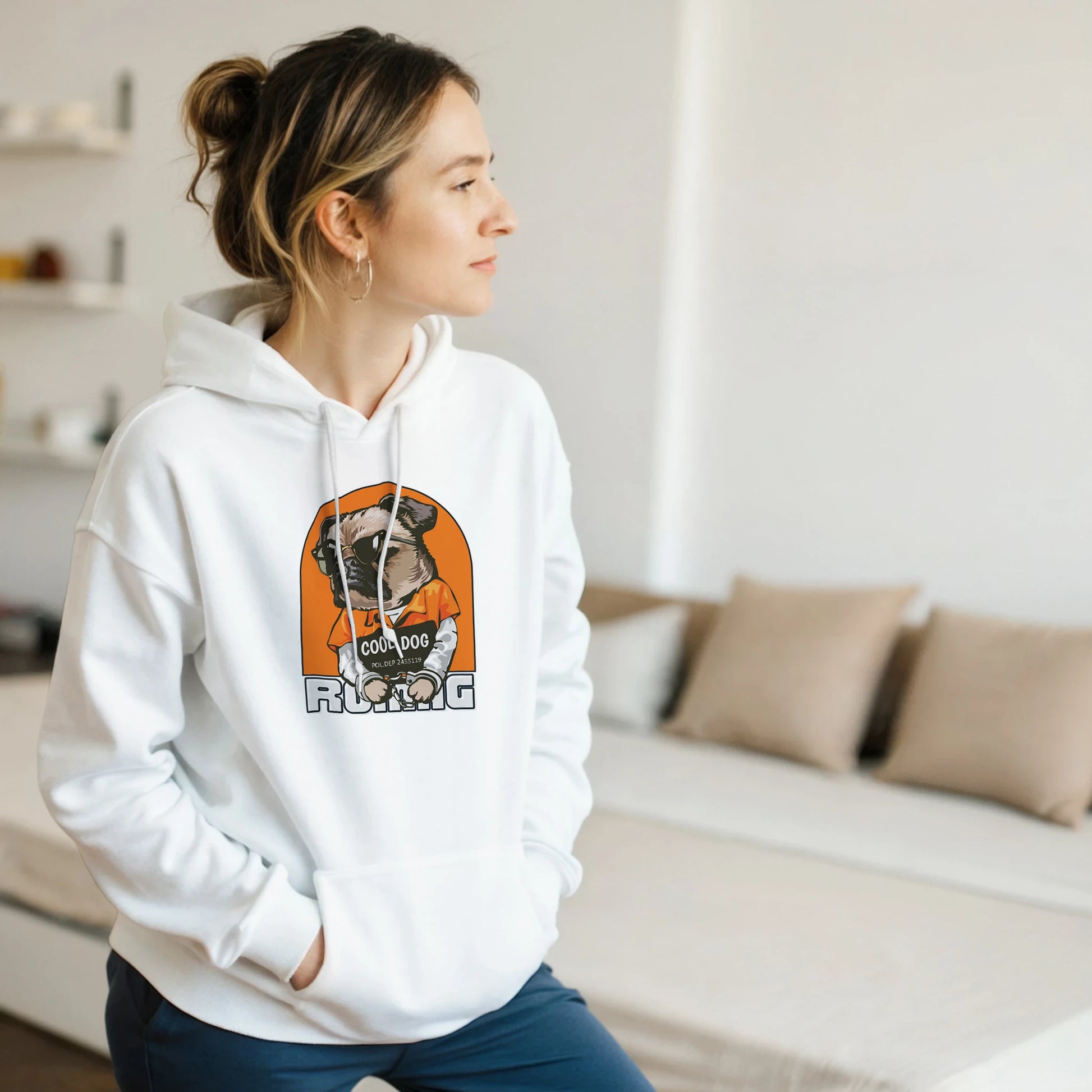 Mugshot Pug 'Cool Dog' Hoodie - ROMAG Store