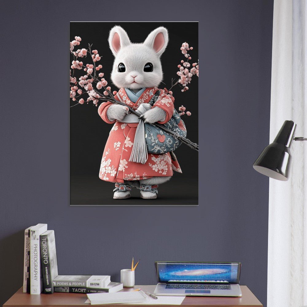 Chic Bunny in Kimono Canvas Art - ROMAG Store