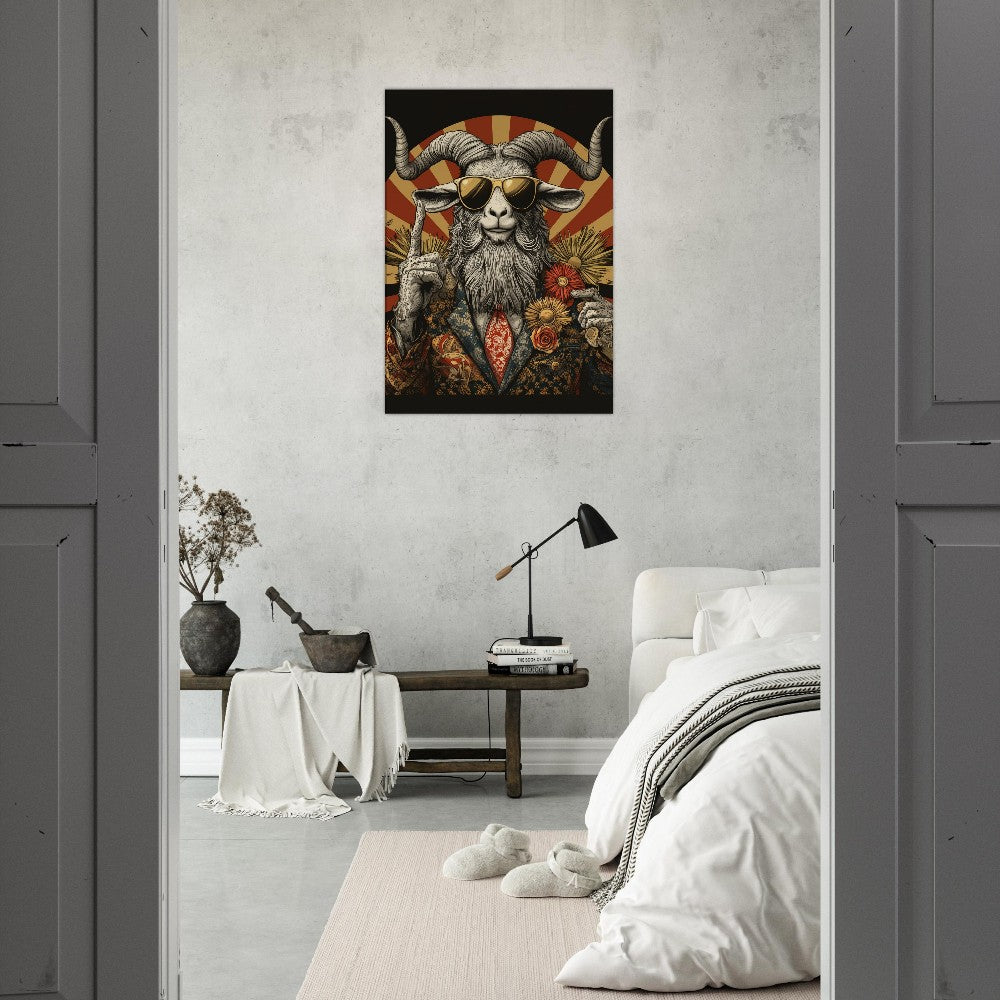 Hipster Goat Canvas Wall Art - ROMAG Store
