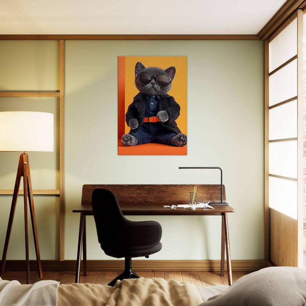 Sophisticated Cat in Shades Canvas - ROMAG Store