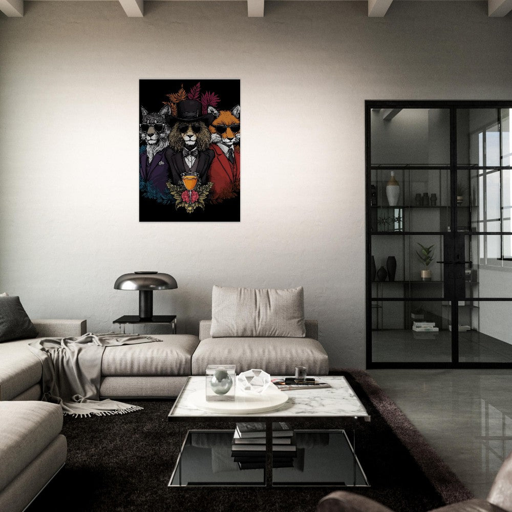 Suited Fox, Wolf & Lion Canvas - ROMAG Store
